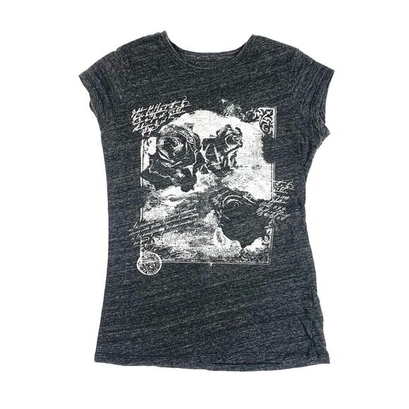 Gray Short Sleeve Fitted Graphic Tee - Picture 6 of 13